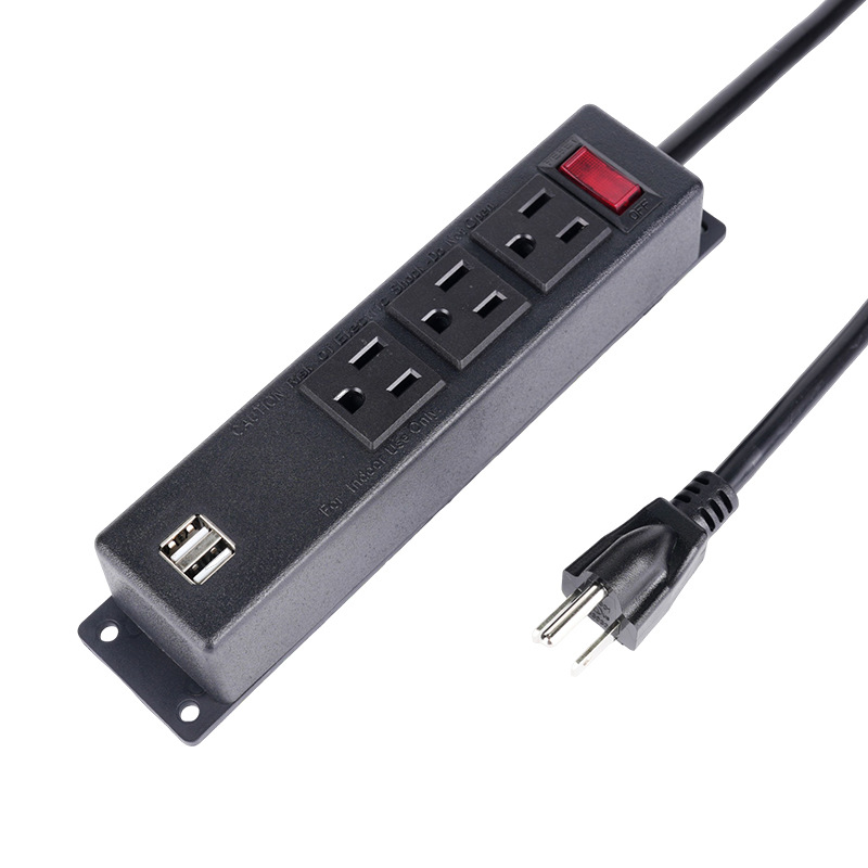 Escritorio de computadora abierto enchufe de tres posiciones con interruptor de gauge doble USB cargador enchufe caja de herramientas enchufe de muebles enchufe de alimentación