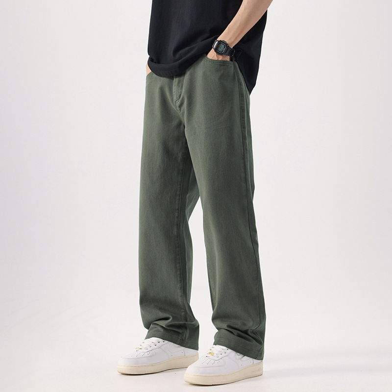 Danbani | Vintage Japanese-Style Cargo Pants for Men, Summer American-Style Pants, Ins High Street Trendy Brand, Pure Cotton Straight-Leg Casual Pants.