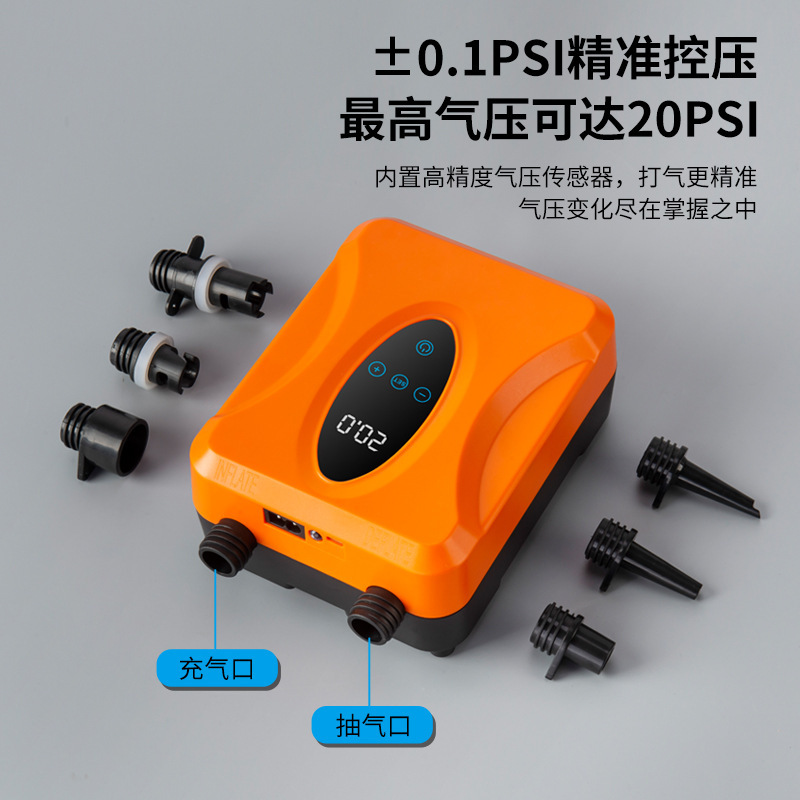 桨板帐篷冲锋舟橡皮艇充气船气垫浮台高压12伏电动车载充气泵便携|undefined