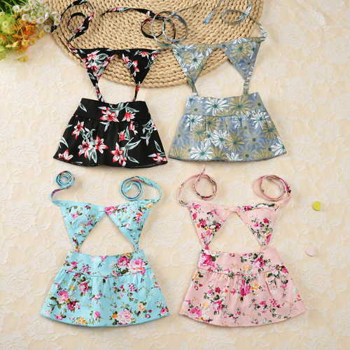  New Summer Pet Clothes Swim Dresses Fashion Cat and Dog Clothing Sexy Beach Dresses Lady Dresses