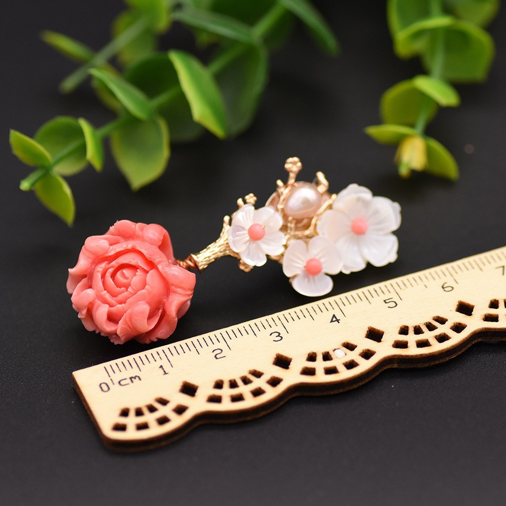 Retro Flower Pearl Inlay Crystal Drop Earrings 1 Pair display picture 3