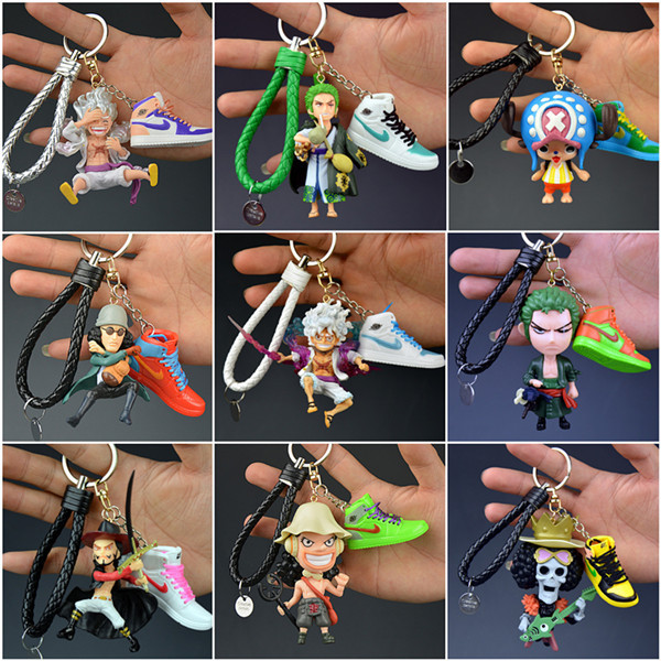 One Piece Nika Luffy Wano Country Zoro Shoe Model Aj Keychain Pendant Figurine Toy Anime Peripheral