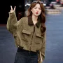 翻领新款拼色秋冬季夹克