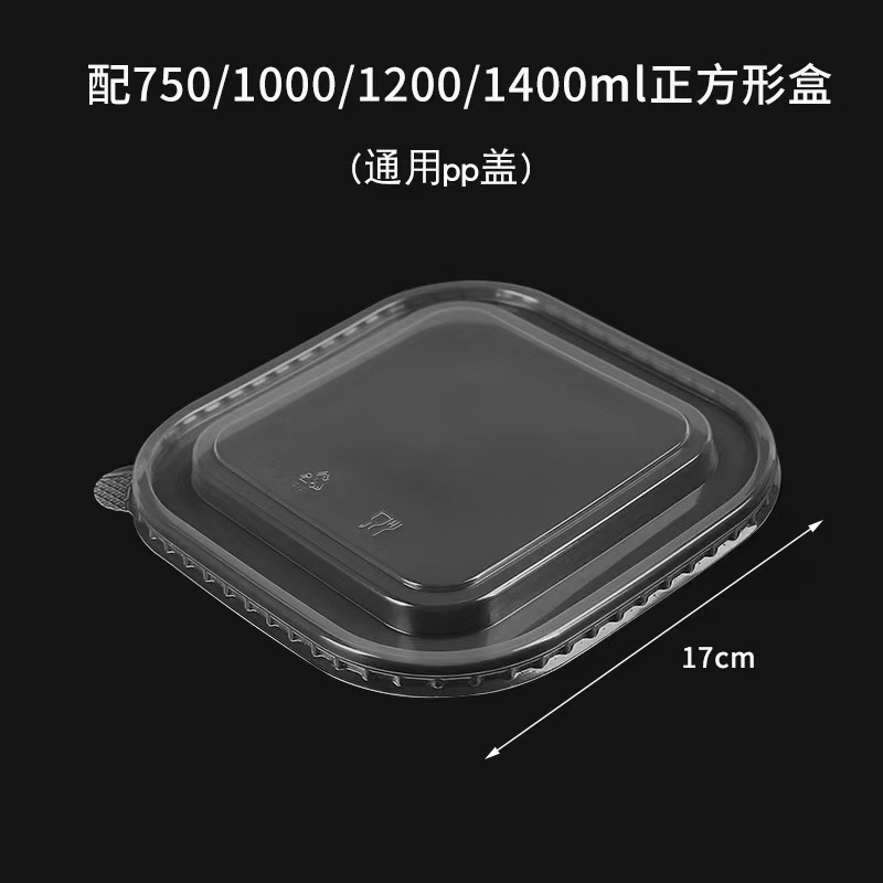750 - 1400ml caja cuadrada cubierta PP