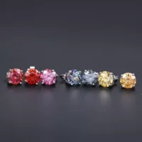 Красочные 2-каратные серьги из муассанита, маленькие изысканные серьги из муассанита из стерлингового серебра S925, не выцветают