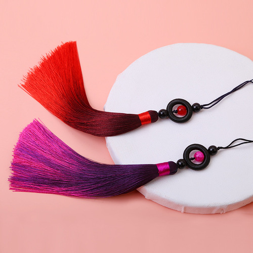 Runsu tassel 16 cm transfer beads gradient tassel tassels ancient costume Hanfu pendant cheongsam pressed lapel guqin pendant