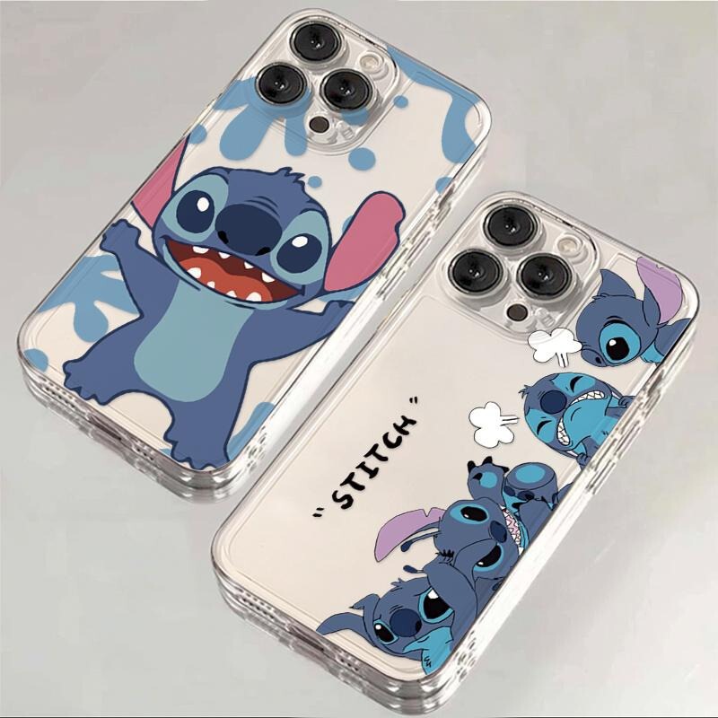 Cute Stitch Phone Case Suitable for iPhone 16E, 15 Pro, Apple 14 Plus, Cartoon 13 Pro Max for Couples