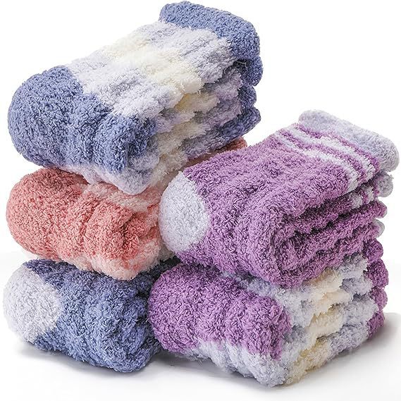 Calcetines de Piso para Dormir de Mujer de Poliéster Térmicos y Antifricción para Invierno