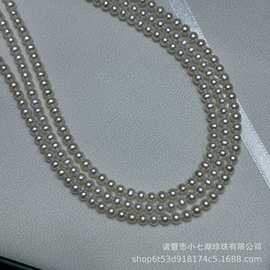 天然淡水珍珠4-5mm近正圆强光基本无暇ak半成品串珠诸暨珍珠可diy