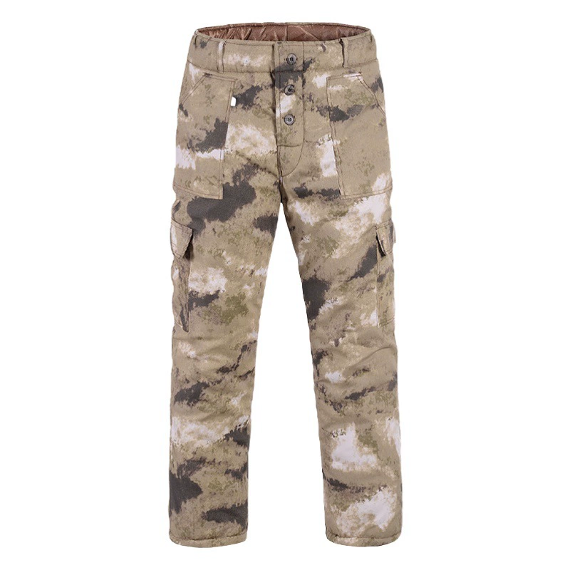 Хлопковые брюки мужские зимние утолщенные ветра на открытом воздухе холодные хлопковые брюки мужские камуфляжные уличные комбинезоны брюки мужские прямые свободные