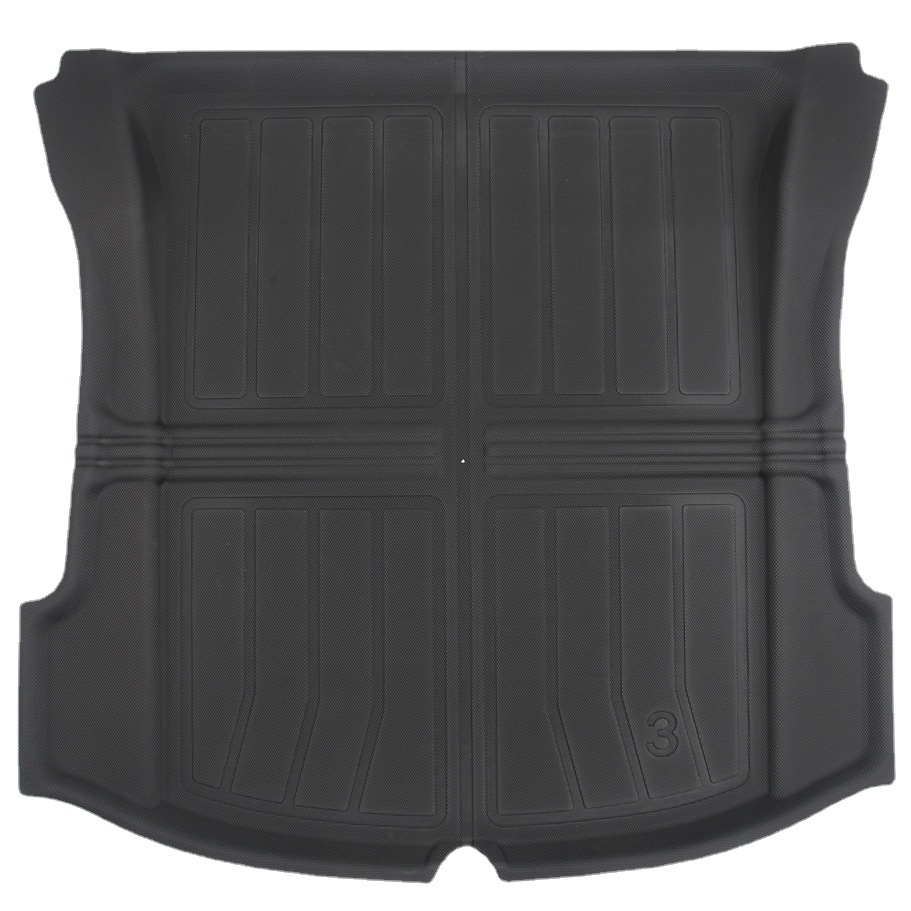 适用于2021-2022特斯拉Model 3 TPE吸塑后备箱垫竖条款汽车内饰