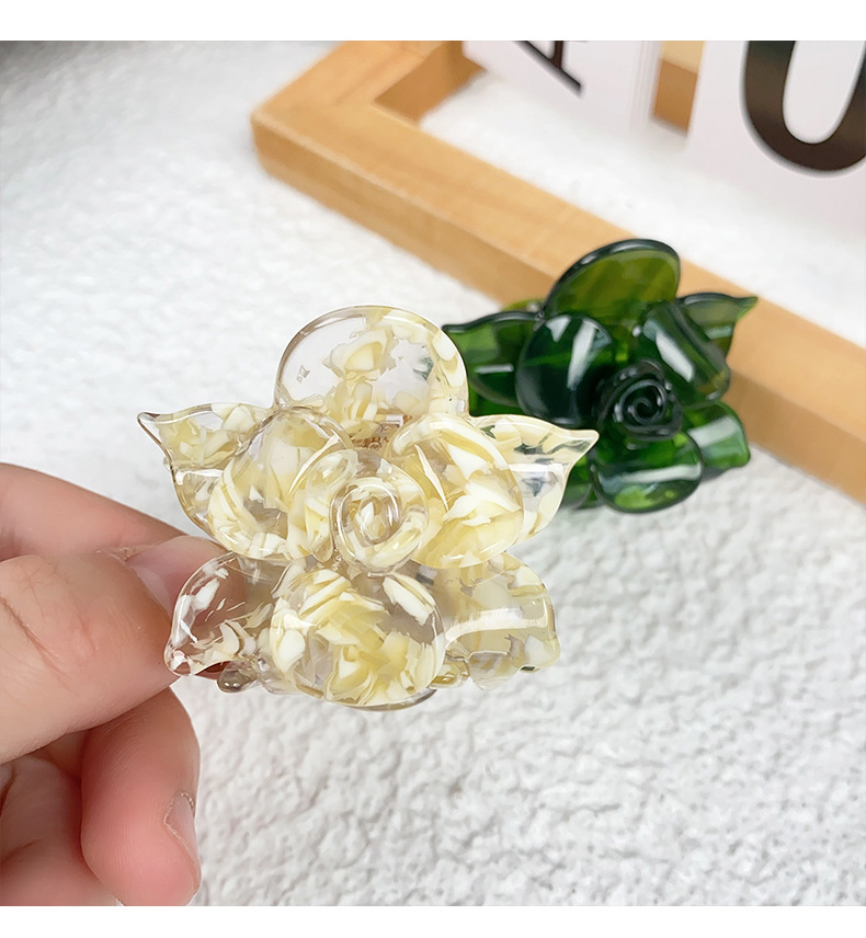 Acetic acid sheets Material Flower Pattern Women's Sweet Flower Acetic Acid Sheets Hair Claws
