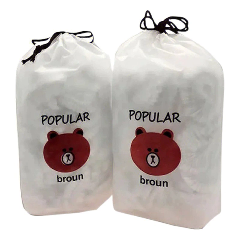 Медведь мешок Полиэтиленовая упаковка Крышка 100 Бытовой Холодильник еда фрукты печать эластичная пластиковая упаковка чаша крышка