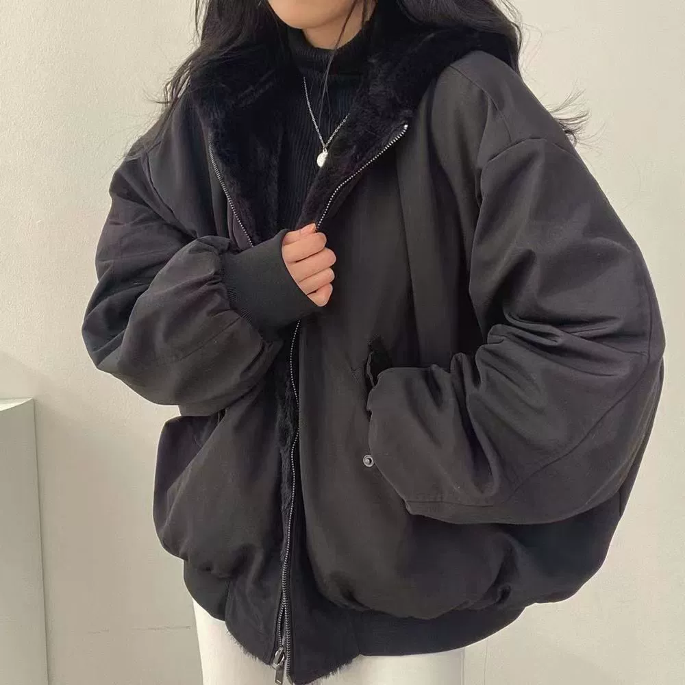 Double-sided Short Down Jacket (Chanel-style), Warm Demi-Season, Plus Size