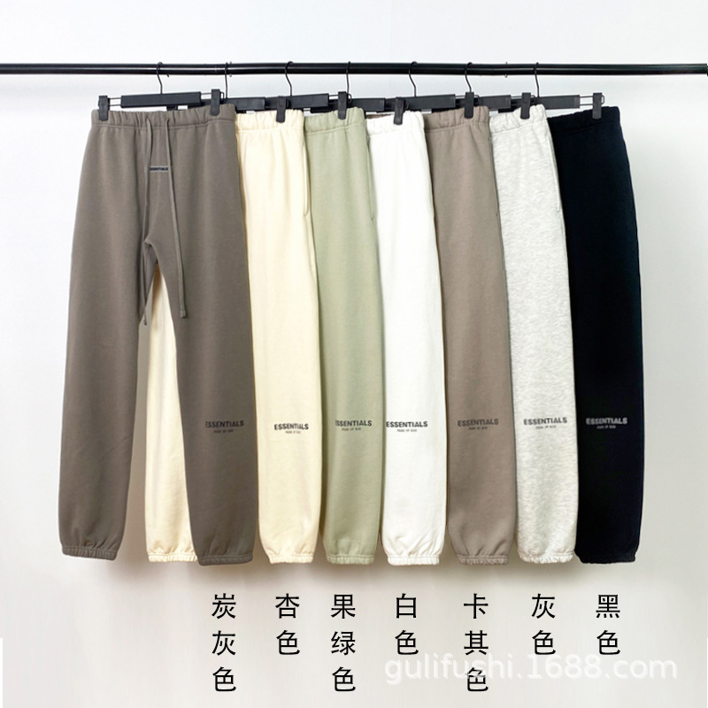 FOG new men's and women's double line ESSENTIALS autumn and winter cotton trousers sports casual pants