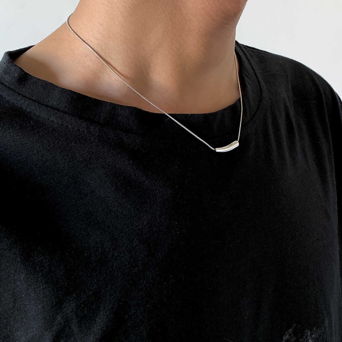 Simple Style Geometric Titanium Steel Polishing Menu0027S Necklace