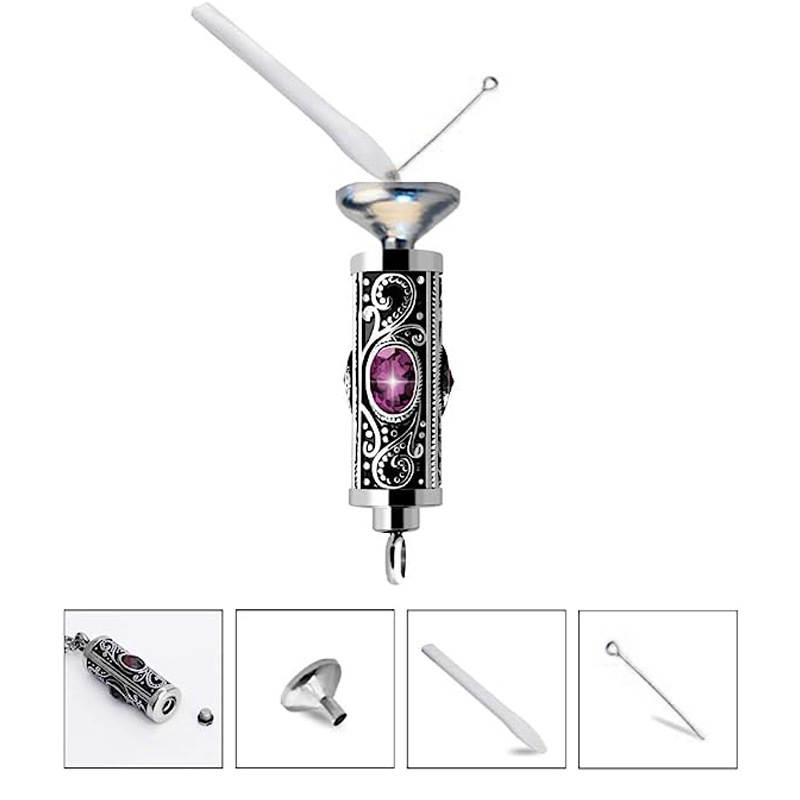 Colgante de collar de ataúd cinerario de doce colores de acero inoxidable se puede abrir collar de acero de titanio de diseño cilíndrico de moda de ceniza de hueso