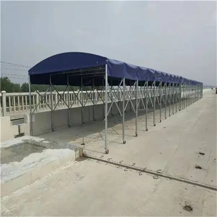 推拉式防雨篷遮阳棚 防晒耐用临时遮阳仓库棚 桥梁养护伸缩篷