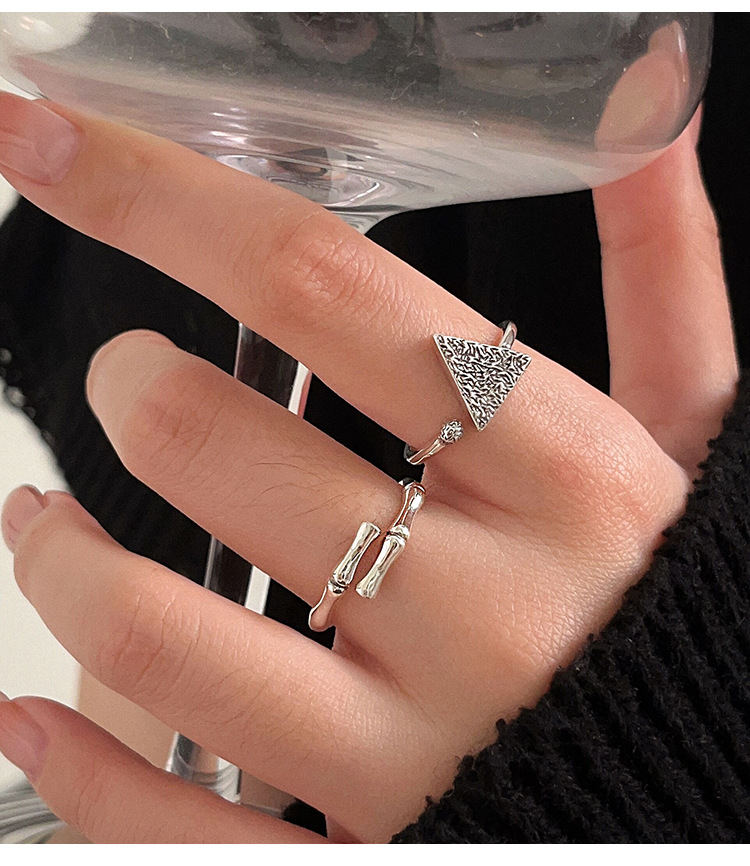 Street Occasion 925 Sterling Silver Triangle Open Ring