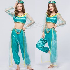亞馬遜萬聖節服裝 阿拉丁神燈茉莉公主裙COS遊戲制服角色扮演服飾