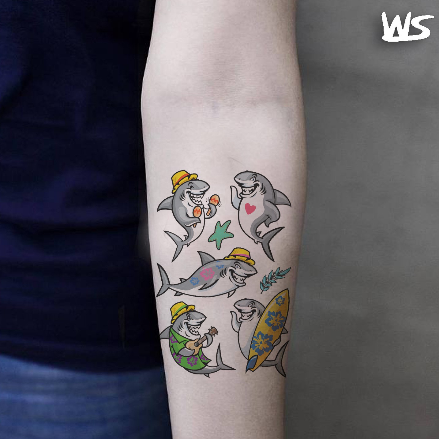 Tatuajes Temporales Infantiles de Animales Marinos de Papel de Transferencia de Agua image 3