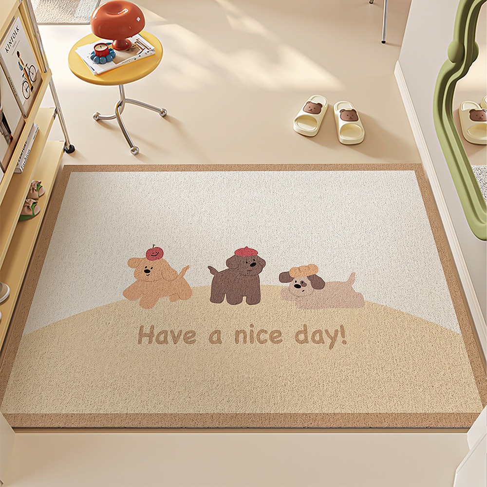 2025 nueva puerta de entrada alfombra de piso puerta de entrada alfombra antideslizante anillo de seda resistente al desgaste puerta de entrada alfombra