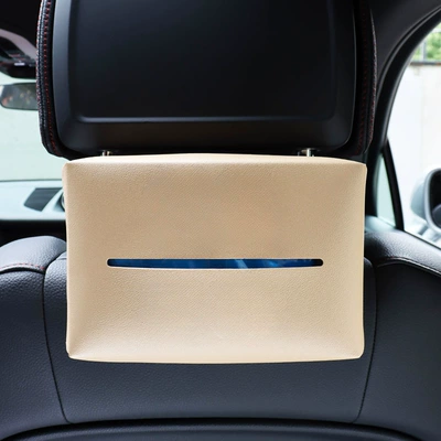 Car tissue box/set Box, Car Seat Back - khaki-color