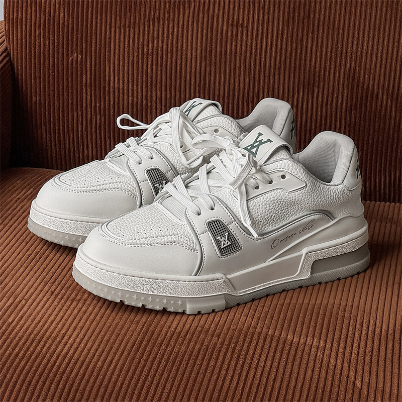 3757 White Cement Shoes Men's Casual Sports Low-Cut Sneakers Thick Sole Heightening Versatile White Shoes Couple Bread Shoes 3757 White Cement Shoes Men's Casual Sports Low-Cut Sneakers Thick Sole Heightening Versatile White Shoes Couple Bread Shoes