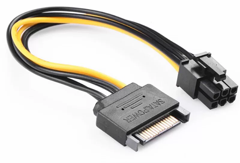 Новый кабель питания HDD → видеокарта, чистая медь, SATA в 6-контактный (6PIN) адаптер, 18AWG