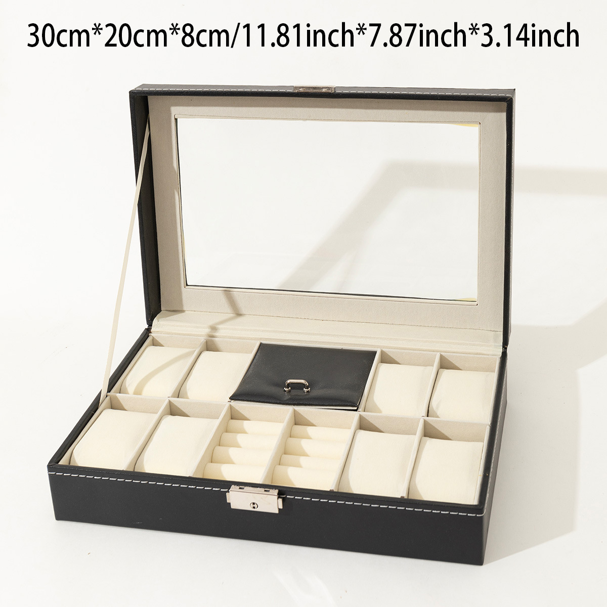 Caja de exhibición universal de cuero PU para relojes, embalaje portátil de alta gama para almacenamiento de múltiples relojes, ideal para dropshipping transfronterizo.