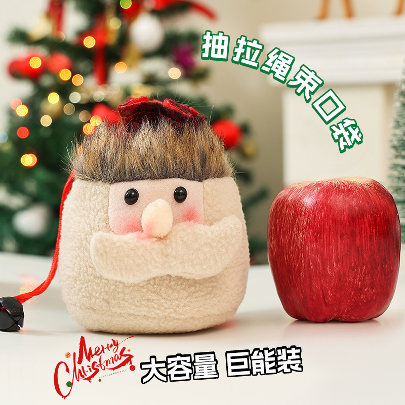 クリスマス装飾品アニメ束口プレゼント袋クリスマスプレゼント袋子供キャンディー袋平安夜リンゴ袋バッチ|undefined