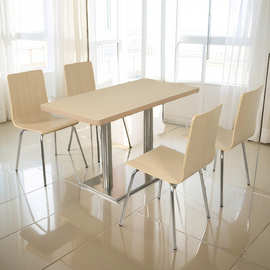 学校食堂餐桌椅不锈钢肯德基汉堡店面馆餐厅桌椅工厂员工饭堂餐椅