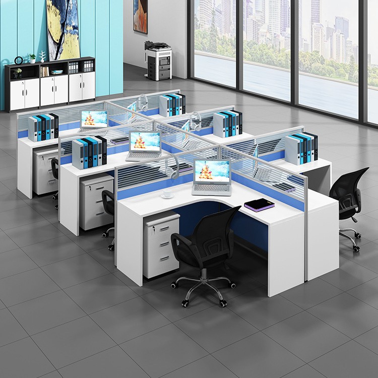Mesa y silla de personal de KAIXINQI, mesa de oficina de cuatro personas, mesa de oficina de seis personas personalizada
