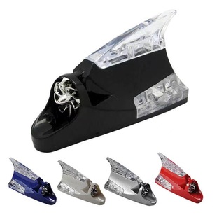 Cross-border car wind light shark fin burst light decorative light solar anti-collision antenna light wind energy decoration