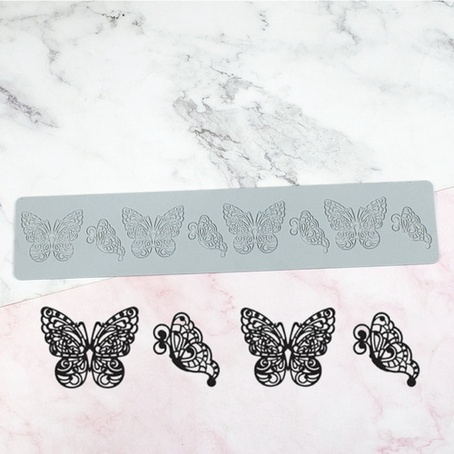 Jingyi's new 8-piece butterfly fondant lace cushion DIY chocolate chip pastry plate decoration making cake mold