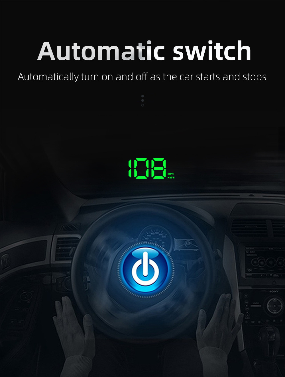 W2 Head-Up Display (HUD) for cars, universal speedometer, GPS, high-precision vehicle instrument projector for new energy vehicles