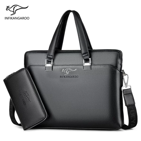 Multi-layer soft leather men's handbag business bag laptop briefcase messenger bag new men's bag