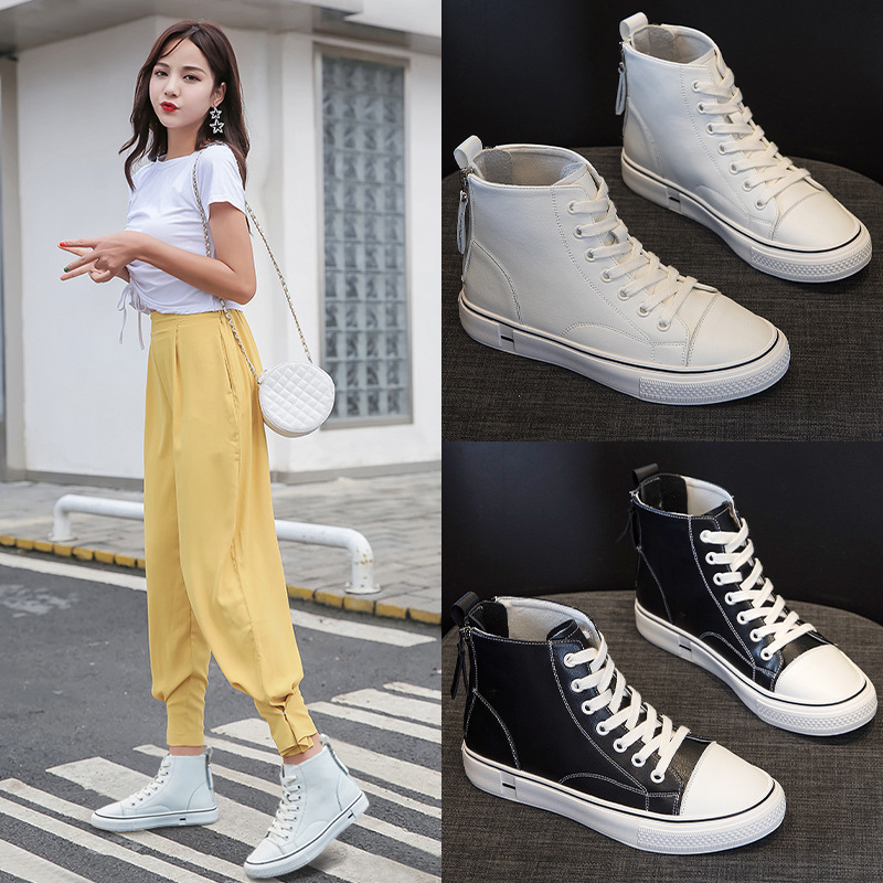 High-Top White Sneakers for Women 2022 Autumn and Winter New Casual Sneakers Student Korean Style Versatile Large Size Flat Shoes High-Top White Sneakers for Women 2022 Autumn and Winter New Casual Sneakers Student Korean Style Versatile Large Size Flat Shoes