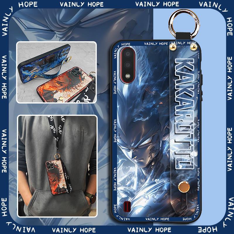 Suitable for Samsung mobile phone shell texture lanyard heat dissipation wrist strap ring silicone trendy cute personality bracket anime