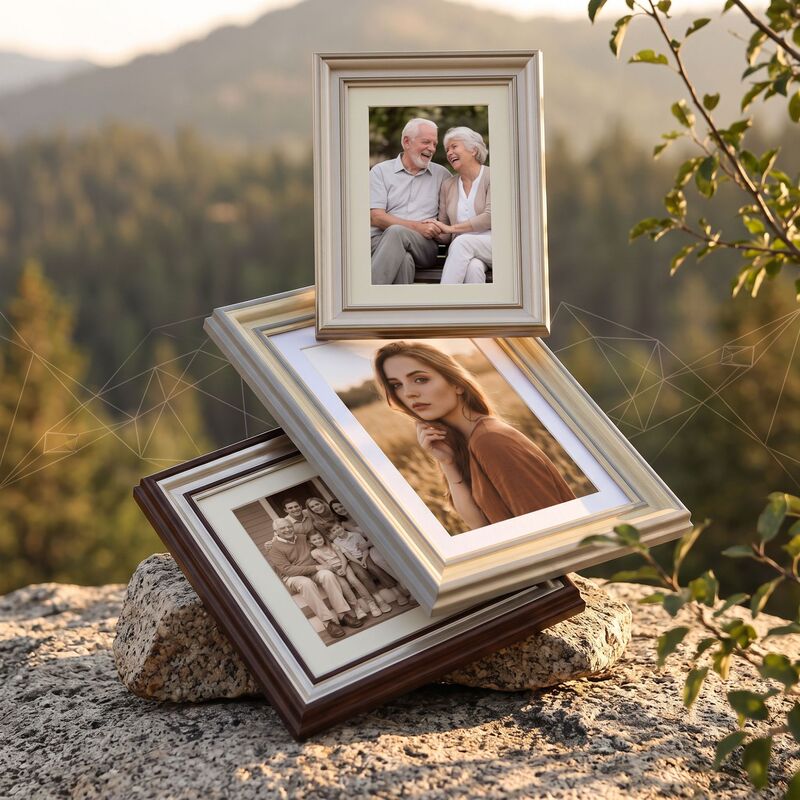 Photo Frame Display Stand with a High-End Feel, Suitable for Sizes 6X6, 7X7, 8X8, 10X10, 5X5, 5inch A4, Wall-Mounted, Exquisite Nordic Style, Modern Light Luxury, Minimalist