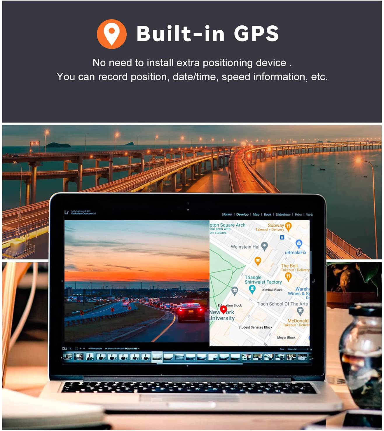 Cross-Border Driving Recorder Wifi Hd 4K Parking Monitoring Ips Screen Night Vision Loop Recording Car Black Box