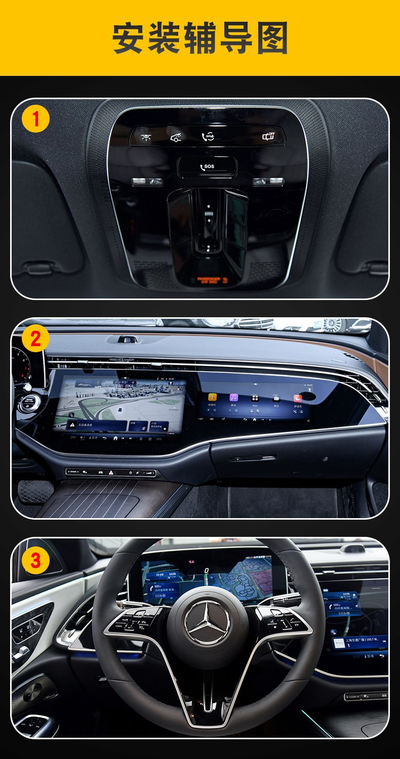 21-25 Imported Mercedes-Benz E-Class Screen Central Control Body Interior Car Modification Transparent Car Cover Tpu Protective Film