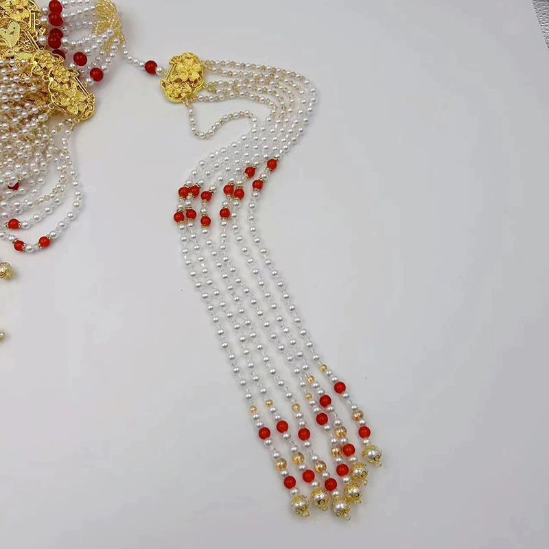 Бисерная бахрома ручной работы для одежды Ханьфу, бахрома для нагрудного отделения, декоративная застежка-молния в традиционном стиле для костюма Сюэ, свадебный аксессуар.