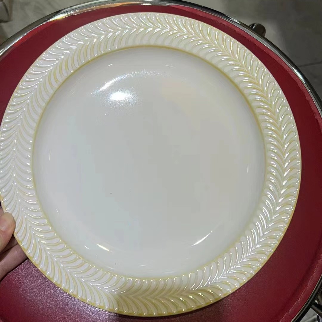 Japón blanco esmalte cerámica platos de plato de plato de carne plato de cerámica plato de postre de comida occidental simple