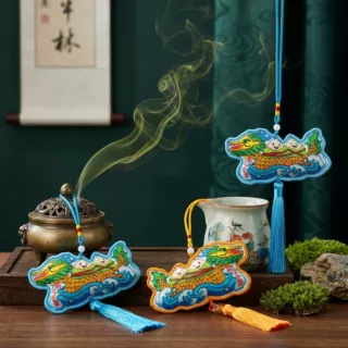 香薰定制端午节龙舟艾草香包织绣香囊家纺车载挂件汉服箱包挂饰