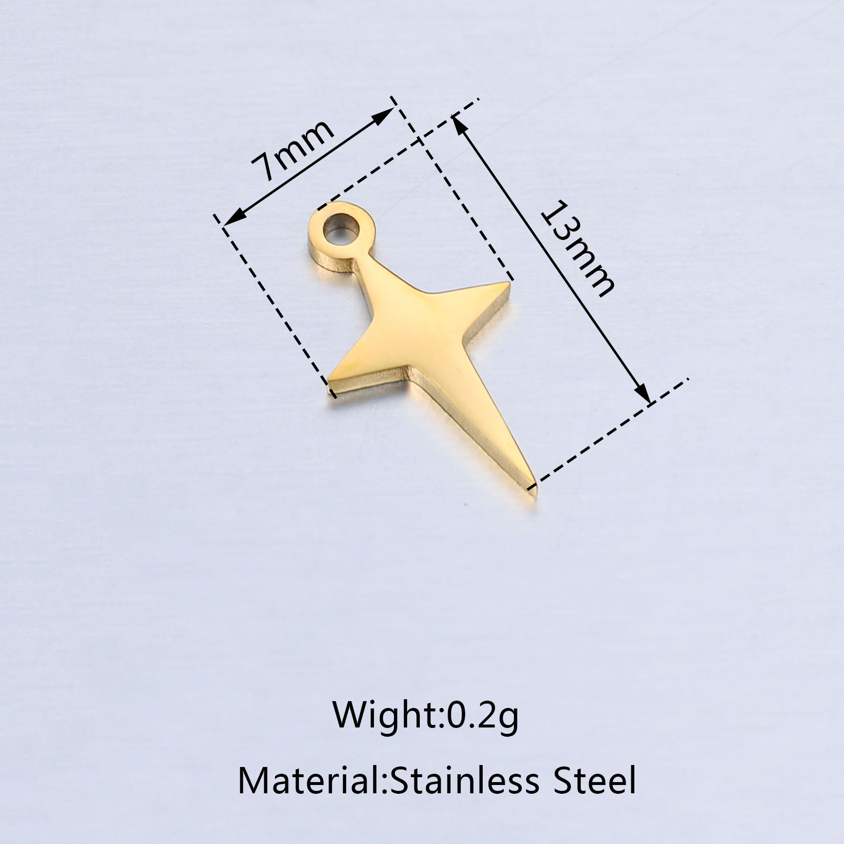 8g Weight Pendant Jewelry Making Type DIY Jewelry Accessories Classification 5 PCS/Package Quantity 304 Stainless Steel Material Star, Moon Pattern Plating Design Sweet Style 5 PCS/Package 304 Stainless Steel Star Moon Pendant 2