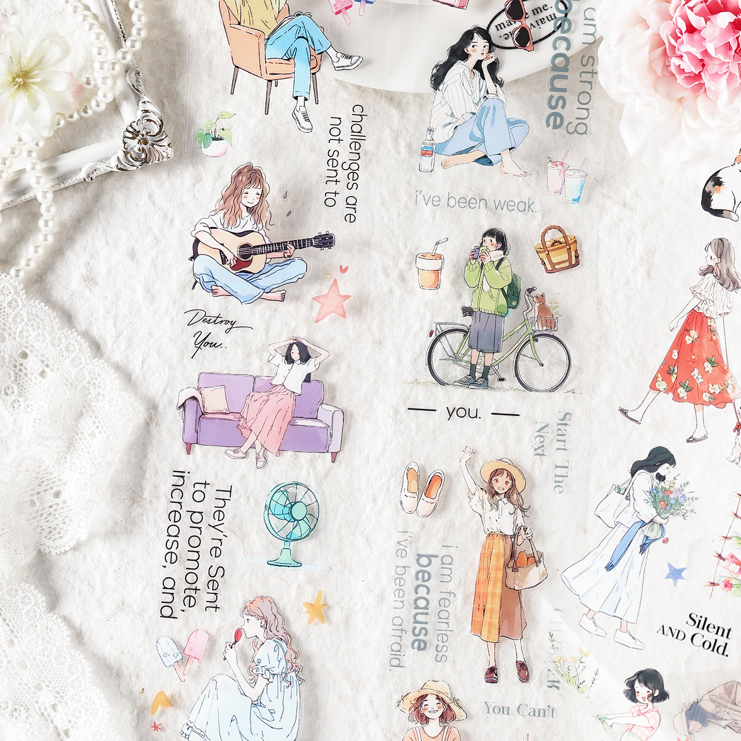 Serie de recuerdos de micro sal Pet ins Impermeable Small Fresh Character Theme Cinta Juego de cajas Pegatinas decorativas de cuenta manual de bricolaje