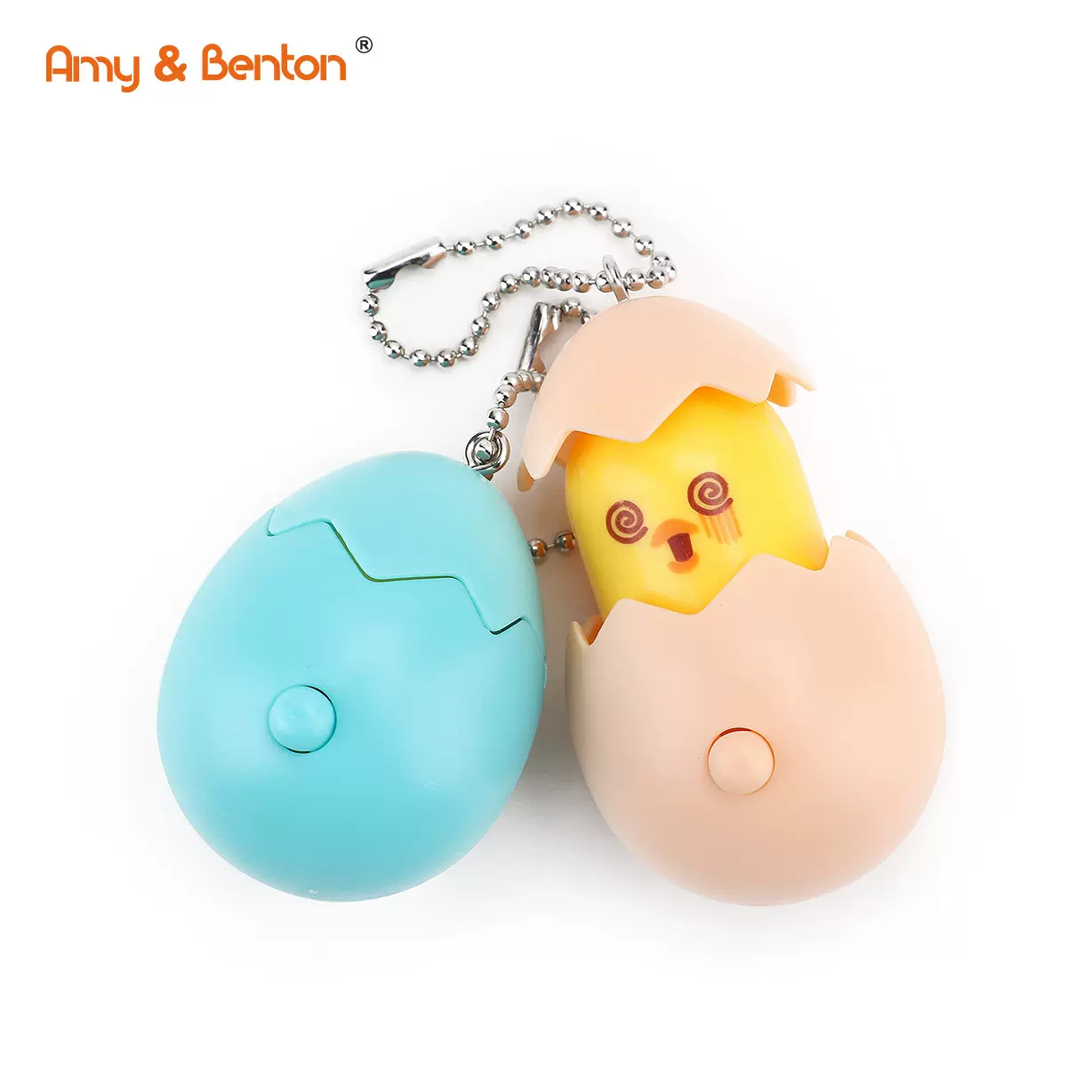 儿童卡通按压小鸡蛋壳表情蛋钥匙扣解压小玩具节日活动派对小玩具