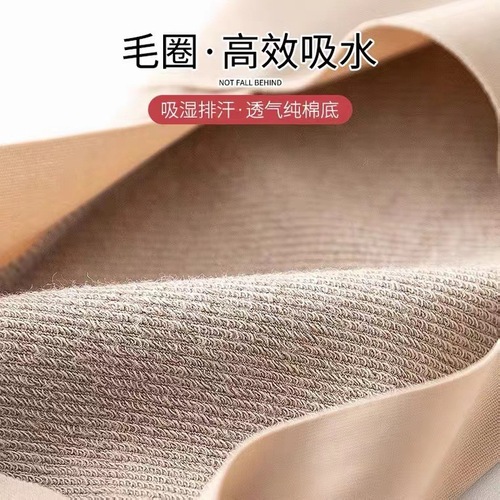 Men's Summer Thin Non-Slip No-Slip Breathable Low-Cut Invisible Socks Absorbent Anti-Odor Cotton-Soled Boat Socks