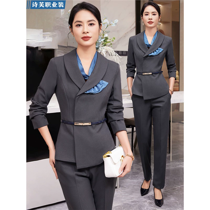 Бесплатная доставка, профессиональный костюм для женщин, весенне-осенний стильный OL, элегантный стиль богини, салон красоты, спецодежда, ювелирный магазин, рабочая одежда для отеля